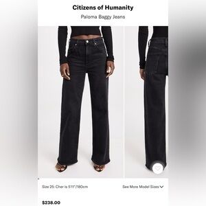 Citizens of Humanity Paloma Baggy Jean Black -size 28